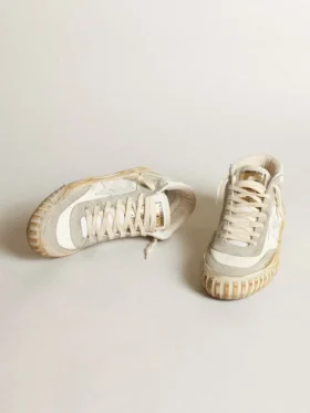 Mid Star da uomo con inserti in pelle scamosciata grigio ghiaccio e stella bianca