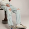 Mid Star da uomo con stella in pelle blu e inserti in pelle scamosciata grigio tortora