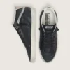 Mid Star da uomo in nabuk con stella in pelle nera e striscia argentata