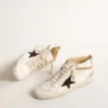 Mid Star in nappa con stella glitterata e inserti in pelle color carne