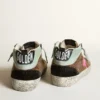 Mid Star in pelle di pony con stampa leopardata e stella in pelle fucsia