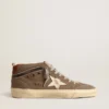 Mid Star in tela verde con stella in pelle e striscia nera