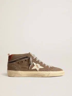 Mid Star in tela verde con stella in pelle e striscia nera