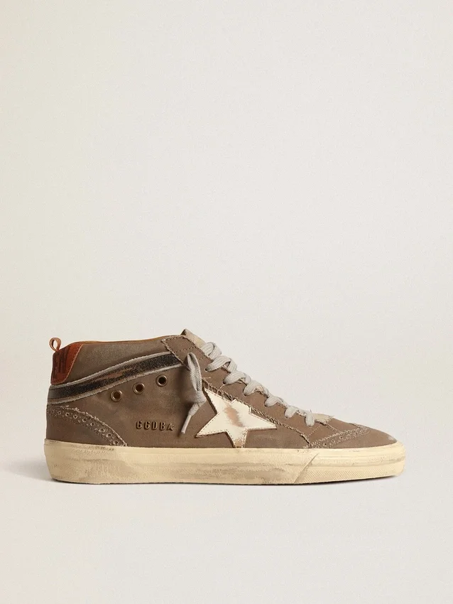 Mid Star in tela verde con stella in pelle e striscia nera