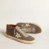 Mid Star in tela verde con stella in pelle e striscia nera