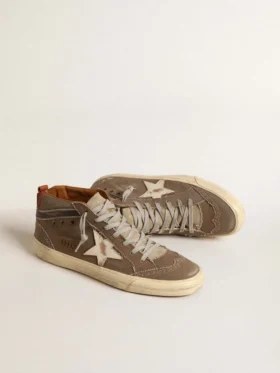 Mid Star in tela verde con stella in pelle e striscia nera