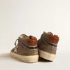 Mid Star in tela verde con stella in pelle e striscia nera