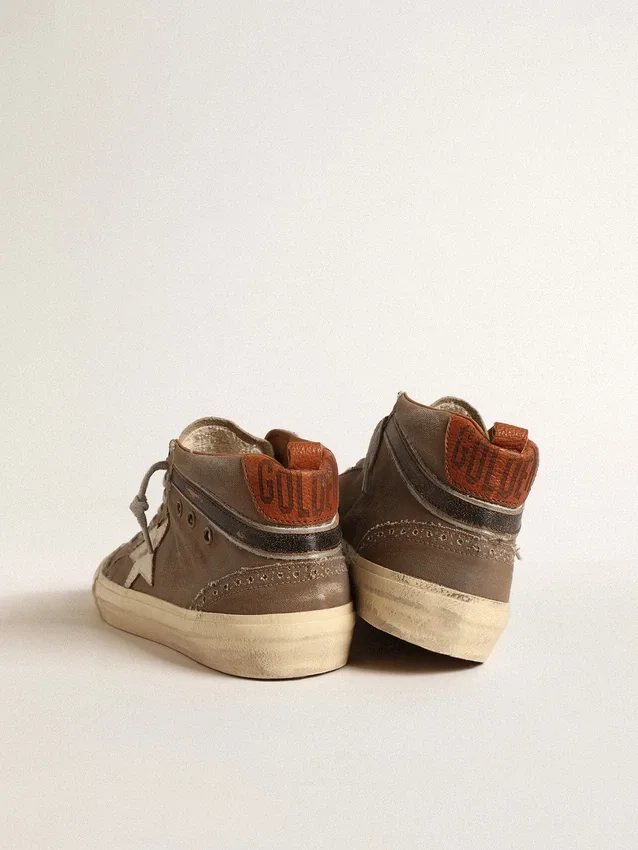 Mid Star in tela verde con stella in pelle e striscia nera