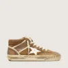 Mid Star LAB da donna in pelle scamosciata color ruggine con stella in pelle bianca