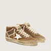 Mid Star LAB da donna in pelle scamosciata color ruggine con stella in pelle bianca