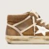 Mid Star LAB da donna in pelle scamosciata color ruggine con stella in pelle bianca