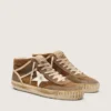Mid Star LAB da uomo in pelle scamosciata color ruggine con stella in pelle bianca