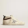 Mid Star LTD in pelle nappa bianca con stella glitterata argento