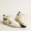 Mid Star LTD in pelle nappa bianca con stella glitterata argento