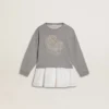 Miniabito grigio e bianco da bambina