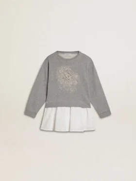 Miniabito grigio e bianco da bambina