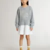Miniabito grigio e bianco da bambina