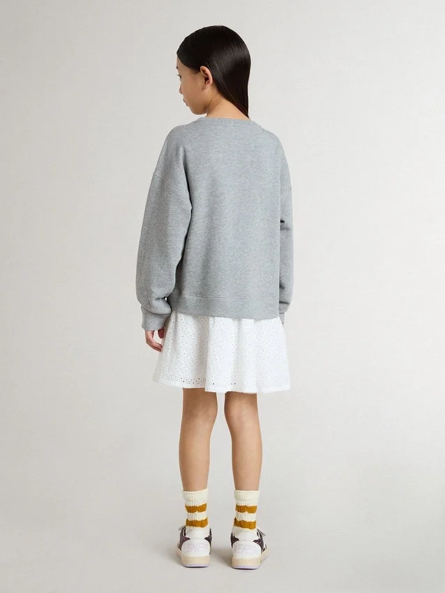 Miniabito grigio e bianco da bambina