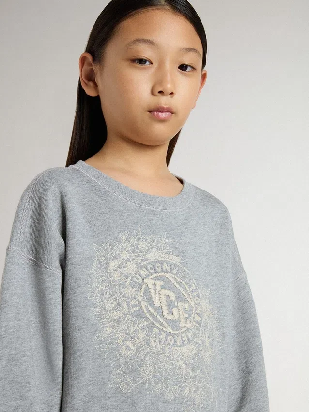 Miniabito grigio e bianco da bambina