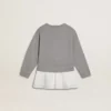 Miniabito grigio e bianco da bambina