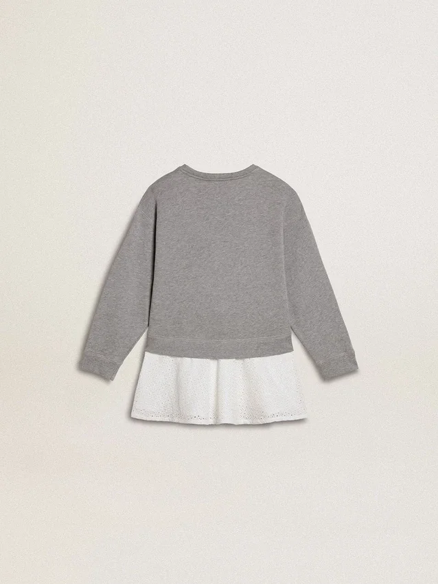 Miniabito grigio e bianco da bambina