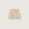 Minigonna da bambina “Journey” in gabardina di cotone beige con stampa