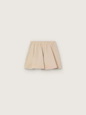 Minigonna da bambina “Journey” in gabardina di cotone beige con stampa