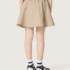 Minigonna da bambina “Journey” in gabardina di cotone beige con stampa