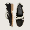 Mocassini Cruise da donna in pelle scamosciata cerata nera con lacci da trekking neri