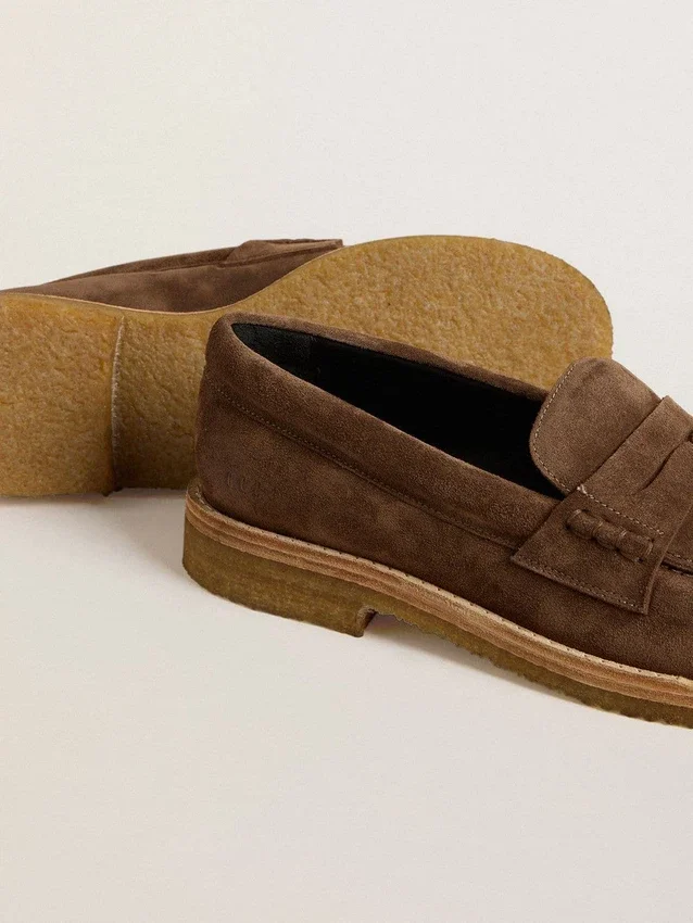 Mocassini da donna Jerry in pelle scamosciata grigio tortora