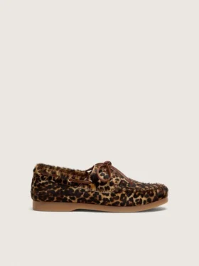 Mocassini Young Cruise in pelle di pony con stampa leopardata