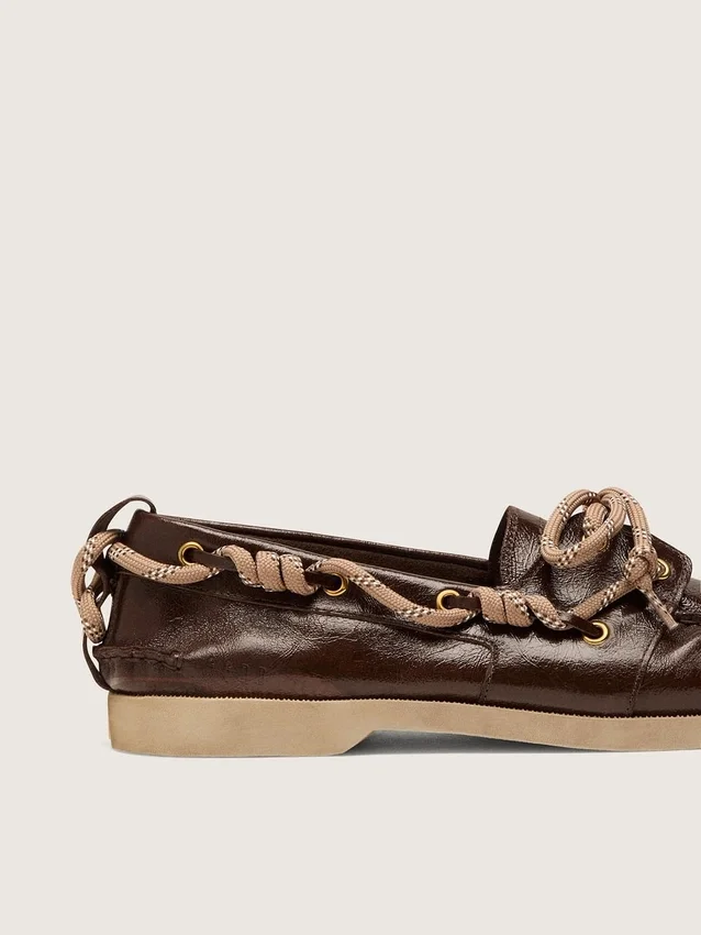 Mocassini Cruise da uomo in pelle marrone scuro lucida