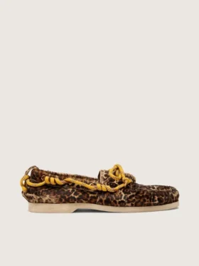 Mocassino Cruise da uomo in pelle di pony con stampa leopardata