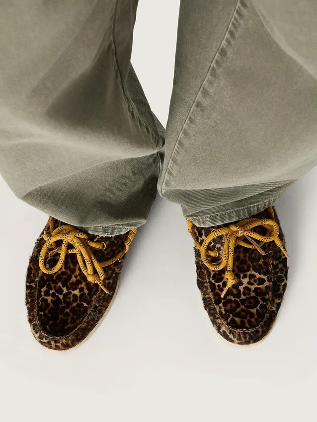 Mocassino Cruise da uomo in pelle di pony con stampa leopardata