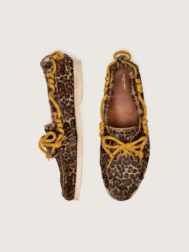Mocassino Cruise da uomo in pelle di pony con stampa leopardata