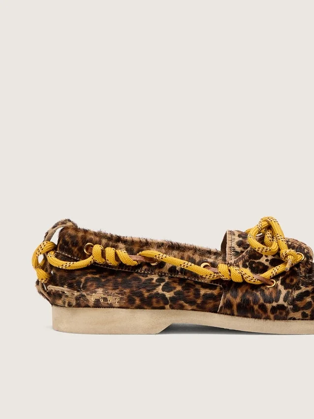 Mocassino Cruise da uomo in pelle di pony con stampa leopardata