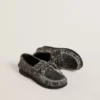 Mocassino Cruise junior in pelle nera invecchiata