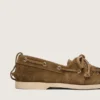 Mocassino da donna Cruise in pelle scamosciata color kaki con frange e perline multicolori