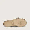 Mocassino da donna Cruise in pelle scamosciata color kaki con frange e perline multicolori