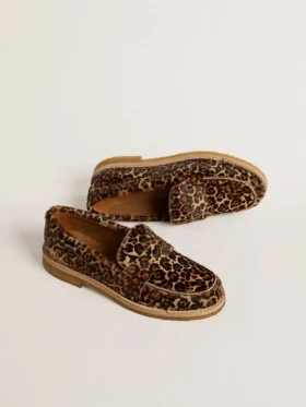 Mocassino da donna Jerry in pelle di pony con stampa leopardata