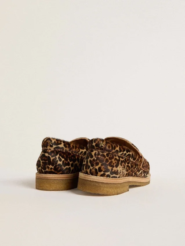 Mocassino da donna Jerry in pelle di pony con stampa leopardata