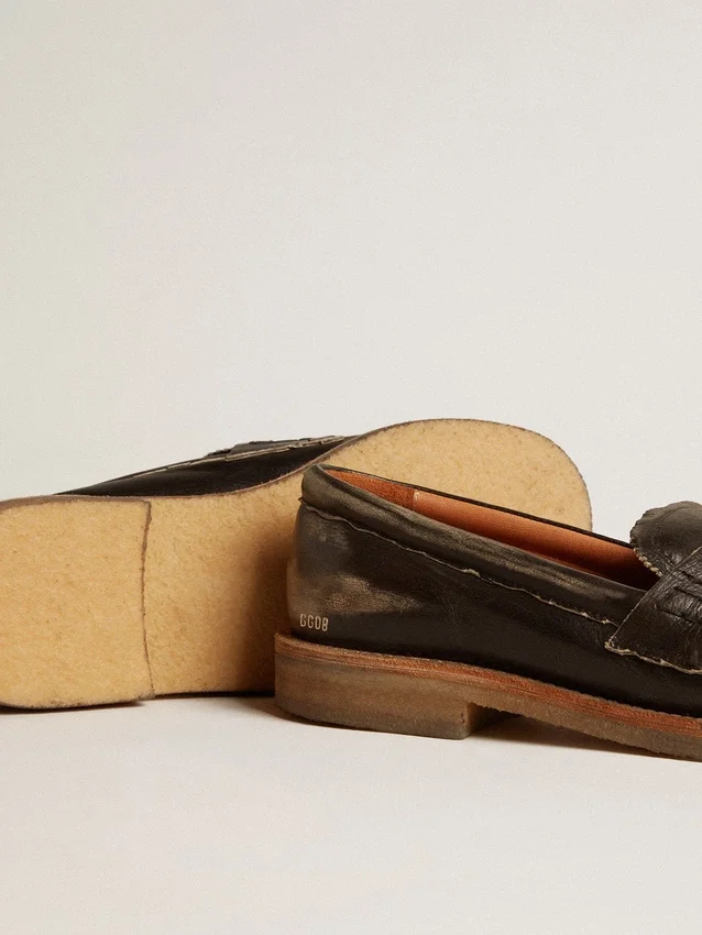 Mocassino Jerry da donna in pelle nera