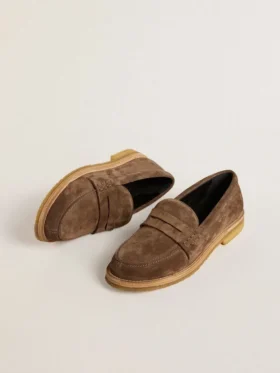 Mocassino Jerry da uomo in pelle scamosciata grigio tortora