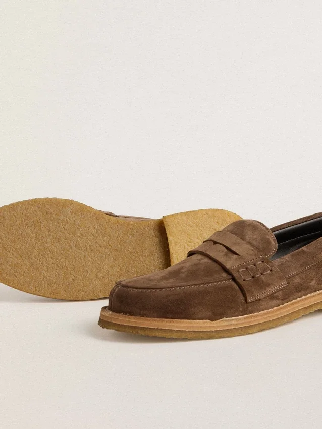 Mocassino Jerry da uomo in pelle scamosciata grigio tortora