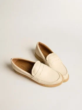 Mocassino Jerry in pelle bianco burro