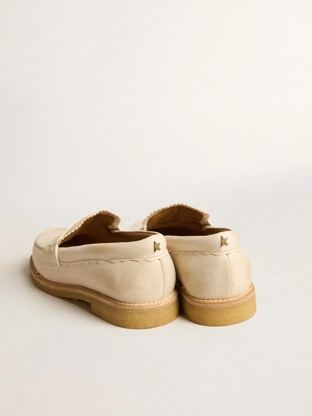 Mocassino Jerry in pelle bianco burro