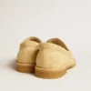 Mocassino Jerry in pelle scamosciata cerata color ecru