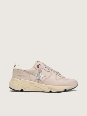 Modello da donna Running Sole in pelle rosa cipria con stella argentata
