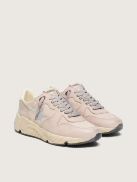 Modello da donna Running Sole in pelle rosa cipria con stella argentata
