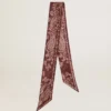 Nastro in twill di seta bordeaux con motivo paisley